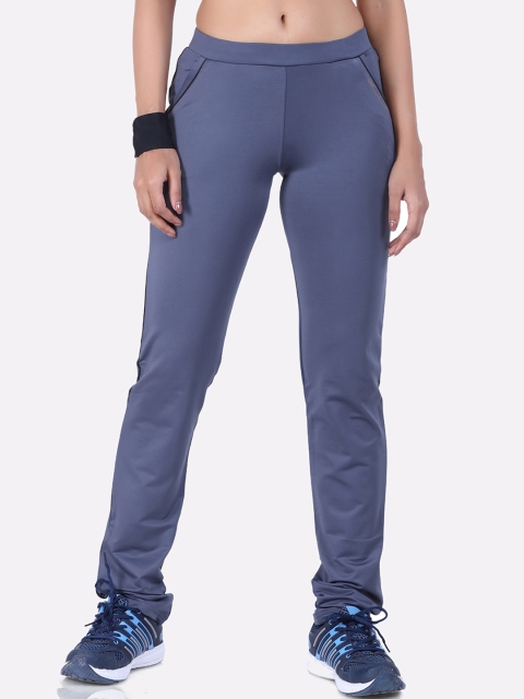 LAASA SPORTS Women Grey Solid Track Pants