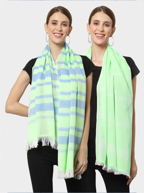 KLOTTHE Women Multi Stoles, Green