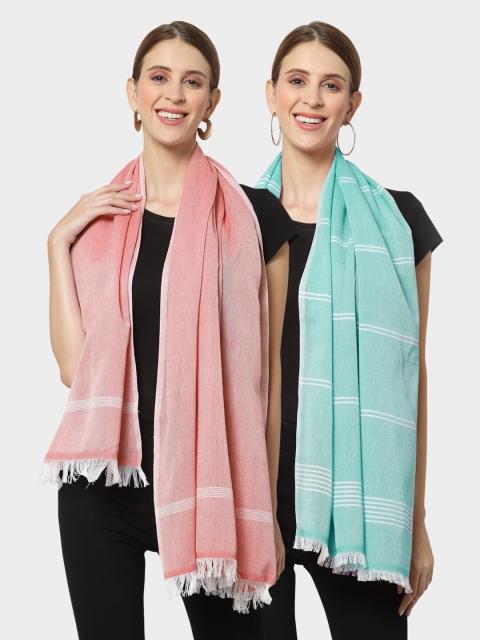 KLOTTHE Women Multi Stoles, Pink
