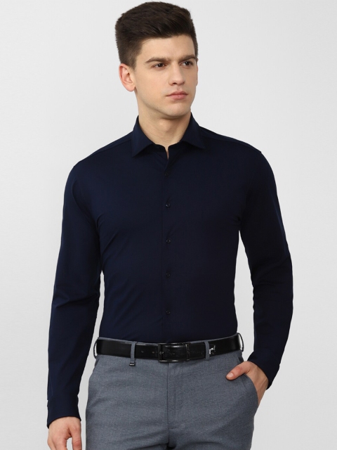 Van Heusen Men Navy Blue Slim Fit Casual Shirt