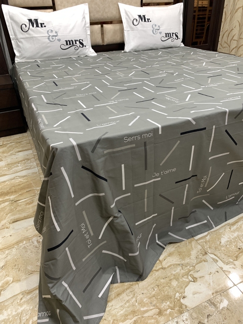 Pure Decor Unisex Grey Bedsheets