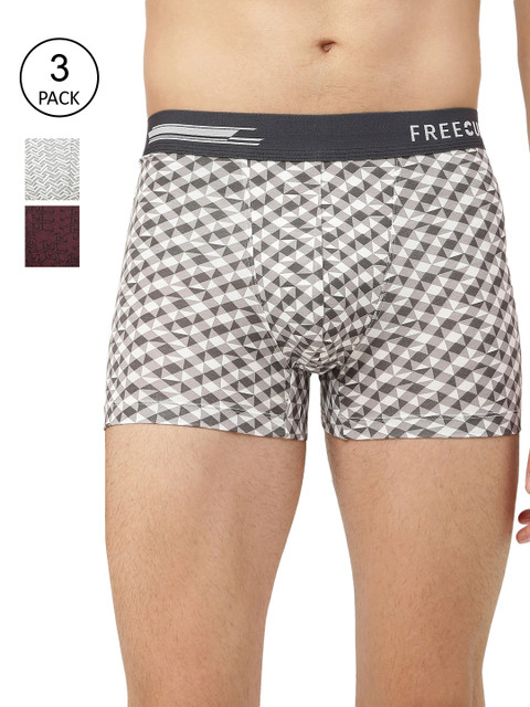 FREECULTR Men Pack of 3 Printed Anti-Bacterial Trunks- FC-PT-T-MWH-CWN-BWH-03, White
FREECULTR Men Pack of 3 Printed Anti-Bacterial Trunks- FC-PT-T-MWH-CWN-BWH-03, White