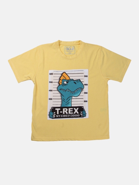 GOJI Kids Yellow Printed T-shirt