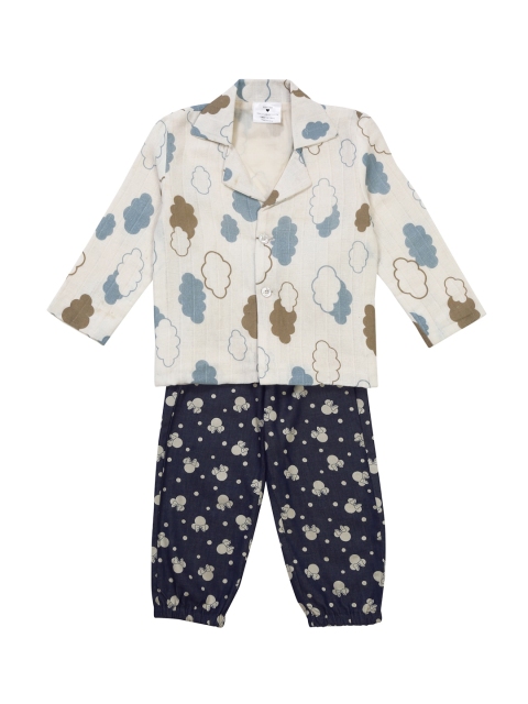 Little Musketeer Boys Blue & Cream-Coloured Printed Pure Cotton Shirt with Pyjamas
Little Musketeer Boys Blue & Cream-Coloured Printed Pure Cotton Shirt with Pyjamas