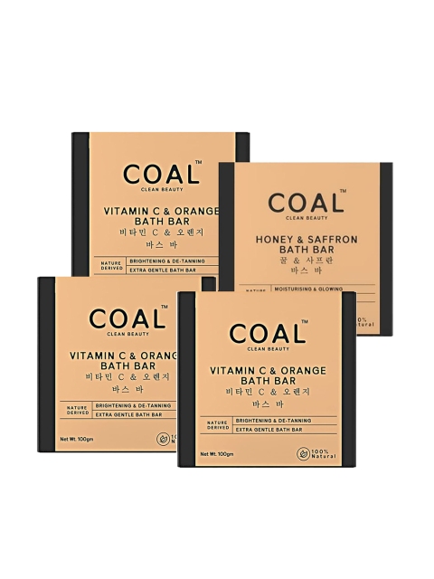 COAL CLEAN BEAUTY Bathing Soap Set - 1 Honey & Saffron + 3 Vitamin C & Orange - 100g Each, Beige
COAL CLEAN BEAUTY Bathing Soap Set - 1 Honey & Saffron + 3 Vitamin C & Orange - 100g Each, Beige