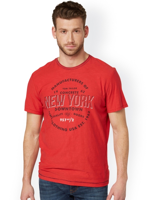 Tom Tailor Red Printed T-shirt