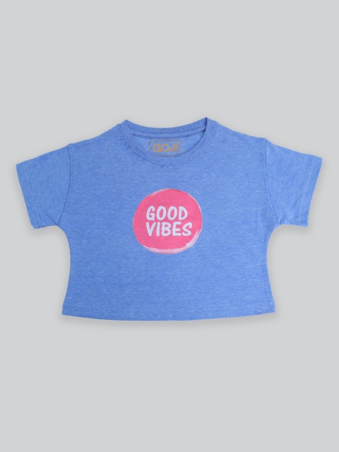 GOJI Girls Blue Print Crop Top