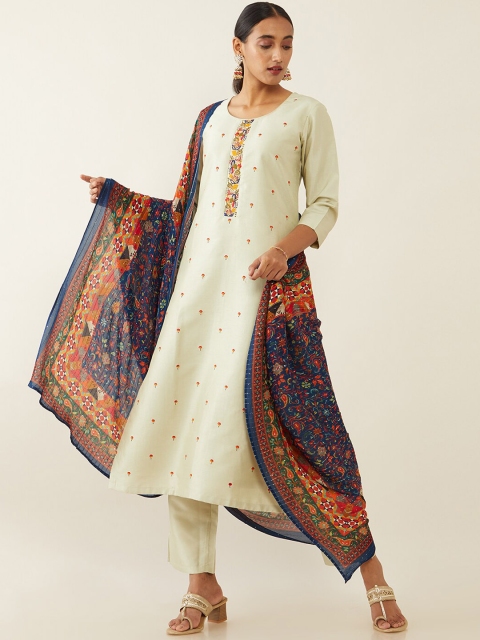 Soch Women Beige Floral Embroidered Thread Work Kurta with Trousers & With Dupatta
Soch Women Beige Floral Embroidered Thread Work Kurta with Trousers & With Dupatta