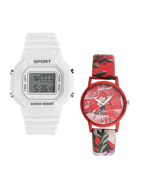 Fantasy World Kids Set Of 2 White & Red Watch Gift Set-FWGiftSet-198A-WH-012-CH-RD3-White
Fantasy World Kids Set Of 2 White & Red Watch Gift Set-FWGiftSet-198A-WH-012-CH-RD3-White