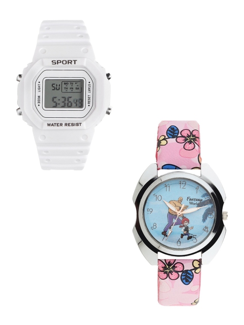 Fantasy World Kids Set Of 2 White & Pink Watch Gift Set-FWGiftSet-198A-WH-017-CH-SL1-White
Fantasy World Kids Set Of 2 White & Pink Watch Gift Set-FWGiftSet-198A-WH-017-CH-SL1-White
