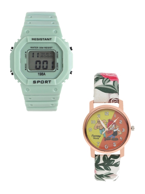 Fantasy World Kids Set Of 2 Green & Pink Watch Gift Set-FWGiftSet-198A-GR-016-CH-RG4-Green
Fantasy World Kids Set Of 2 Green & Pink Watch Gift Set-FWGiftSet-198A-GR-016-CH-RG4-Green