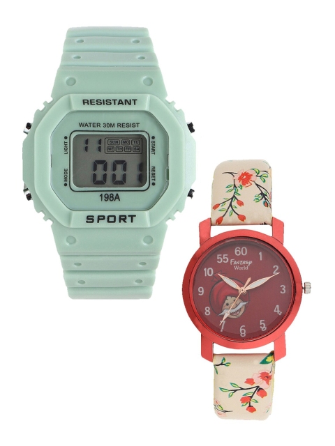 Fantasy World Kids Set Of 2 Green & Beige Watch Gift Set FWGiftSet-198A-GR-012-CH-RD4
Fantasy World Kids Set Of 2 Green & Beige Watch Gift Set FWGiftSet-198A-GR-012-CH-RD4