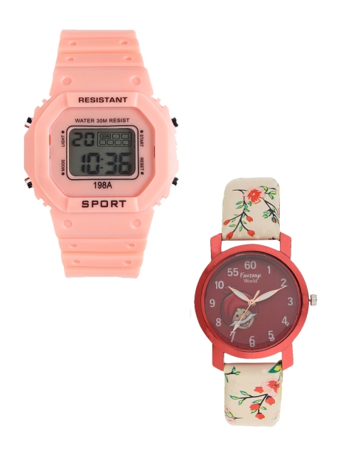 Fantasy World Kids Set Of 2 Orange Watch Gift Set