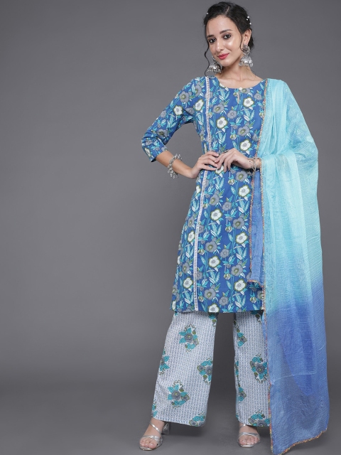 saubhagya Women Blue Floral Printed Panelled Pure Cotton Kurta with Palazzos & With Dupatta
saubhagya Women Blue Floral Printed Panelled Pure Cotton Kurta with Palazzos & With Dupatta