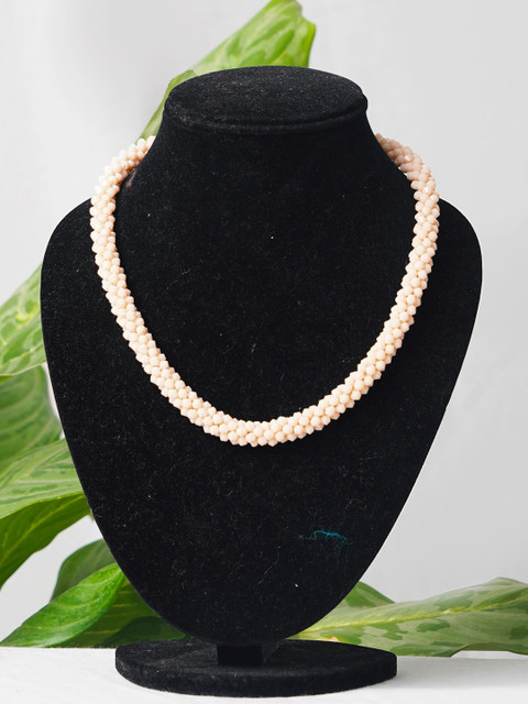 Unnati Silks Cream-Coloured Necklace 
Unnati Silks Cream-Coloured Necklace