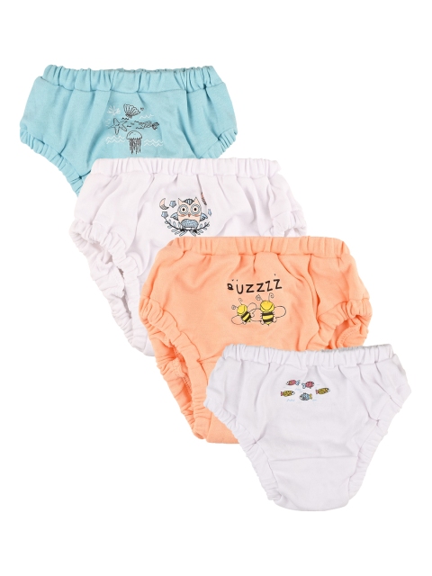 Nuluv Infant Girls Pack of 4 Assorted Cotton Basic Briefs