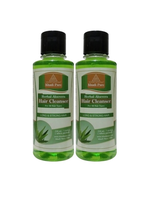 Khadi Pure Gramodyog Set of 2 Herbal Aloevera Hair Cleanser for All Hair Types- 210ml each, Green
Khadi Pure Gramodyog Set of 2 Herbal Aloevera Hair Cleanser for All Hair Types- 210ml each, Green