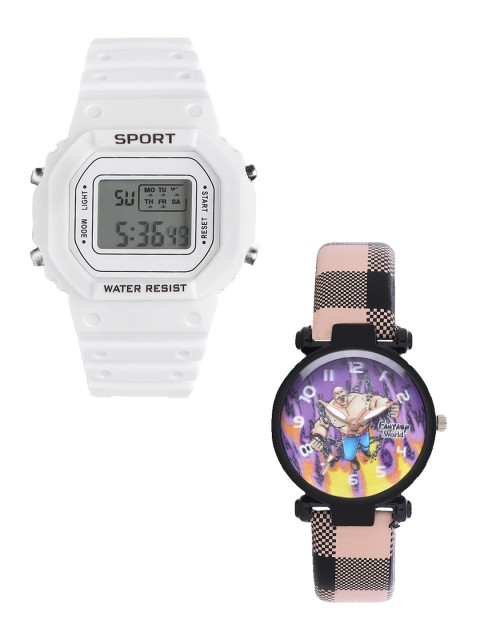 Fantasy World Unisex Kids Set of 2 White & Pink Watch Gift Set 198A-WH-022-CH-BK3-White
Fantasy World Unisex Kids Set of 2 White & Pink Watch Gift Set 198A-WH-022-CH-BK3-White