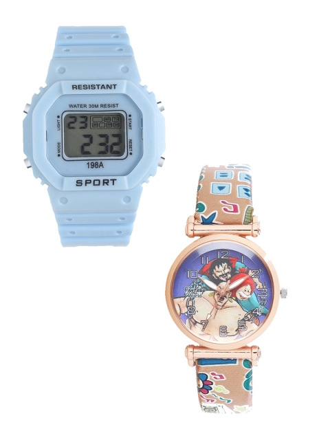 Fantasy World Unisex Kids Set of 2 Blue & Brown Watch Gift Set 198A-BL-021-CH-CP4
Fantasy World Unisex Kids Set of 2 Blue & Brown Watch Gift Set 198A-BL-021-CH-CP4