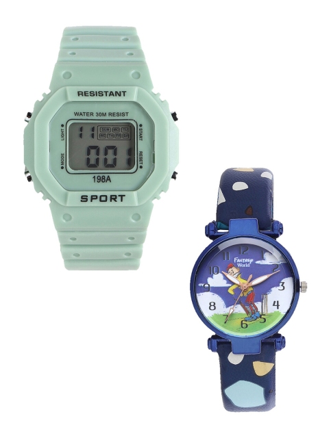 Fantasy World Unisex Kids Set Of 2 Green & Blue Watch Gift Set 198A-GR-020-CH-BL1-Green
Fantasy World Unisex Kids Set Of 2 Green & Blue Watch Gift Set 198A-GR-020-CH-BL1-Green