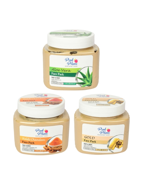 Pink Plums Pack Of 3 Paraben Free Aloevera Gold Haldi Chandan Face & Body Pack, Multi
Pink Plums Pack Of 3 Paraben Free Aloevera Gold Haldi Chandan Face & Body Pack, Multi