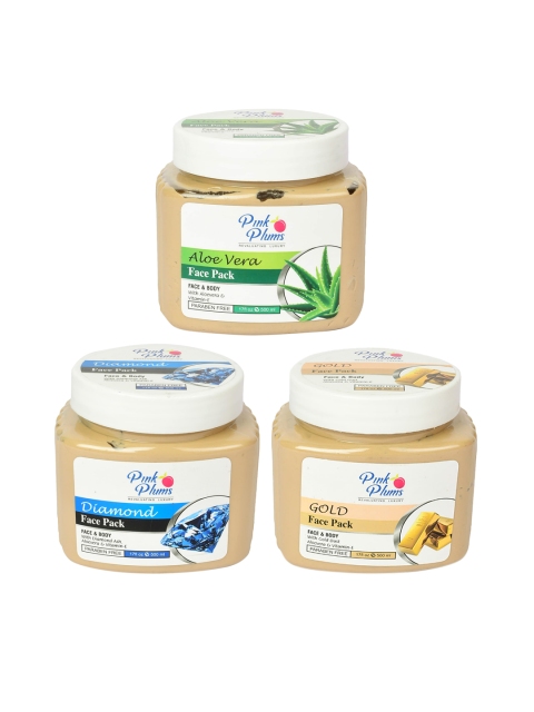 Pink Plums Pack Of 3 Paraben Free Aloevera Diamond Ash Gold Face & Body Pack -1500ml, Beige
Pink Plums Pack Of 3 Paraben Free Aloevera Diamond Ash Gold Face & Body Pack -1500ml, Beige
