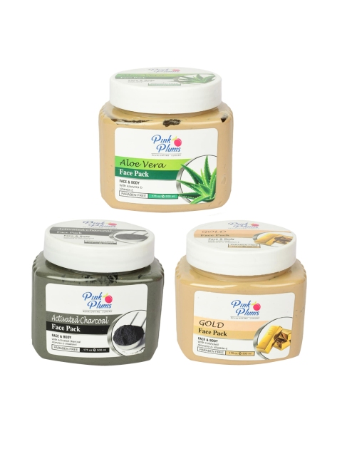 Pink Plums Set of 3 Paraben Free Face Pack - Aloe Vera + Gold + Charcoal - 500ml each, Beige
Pink Plums Set of 3 Paraben Free Face Pack - Aloe Vera + Gold + Charcoal - 500ml each, Beige