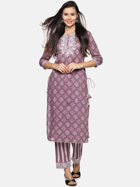 Palakh Women Purple Ethnic Motifs Embroidered Thread Work Pure Cotton Kurti with Palazzos
Palakh Women Purple Ethnic Motifs Embroidered Thread Work Pure Cotton Kurti with Palazzos