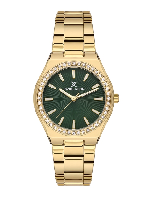 Daniel Klein Women Gold-Toned Embellished Dial & Gold Toned Stainless Steel Bracelet Style Straps Analogue Watch
Daniel Klein Women Gold-Toned Embellished Dial & Gold Toned Stainless Steel Bracelet Style Straps Analogue Watch