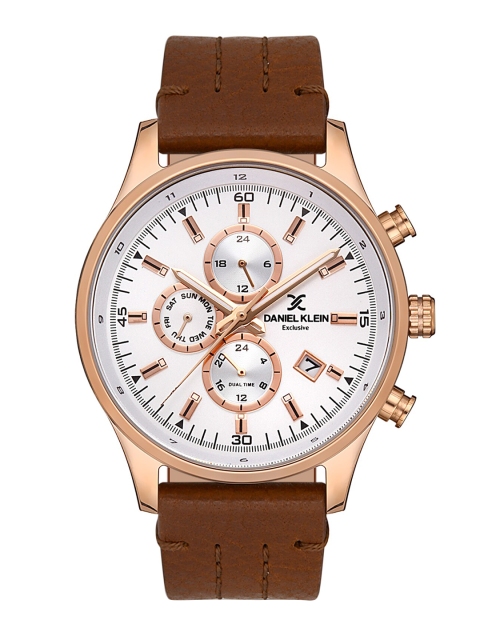 Daniel Klein Men Rose Gold-Toned Dial & Brown Leather Straps Analogue Watch DK 1 13118-4
Daniel Klein Men Rose Gold-Toned Dial & Brown Leather Straps Analogue Watch DK 1 13118-4