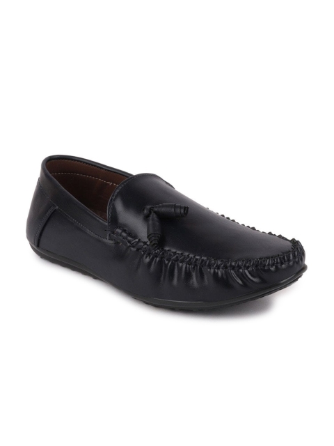 FAUSTO Men Black PU Casual Slip-On Loafers