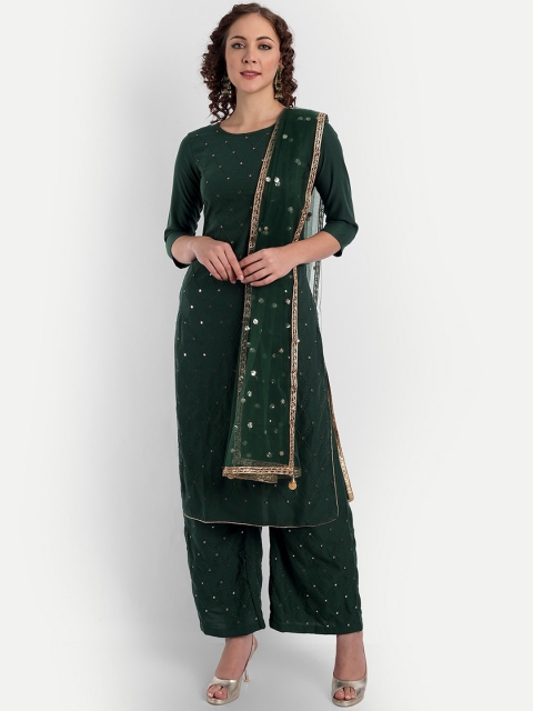 ASPORA Women Green Embroidered Mirror Work Rayon Kurta with Palazzos & With Dupatta Set
ASPORA Women Green Embroidered Mirror Work Rayon Kurta with Palazzos & With Dupatta Set