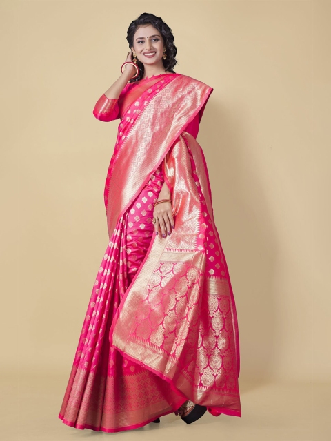 Wuxi Peach-Coloured & Silver-Toned Woven Design Zari Pure Silk Banarasi Saree
Wuxi Peach-Coloured & Silver-Toned Woven Design Zari Pure Silk Banarasi Saree