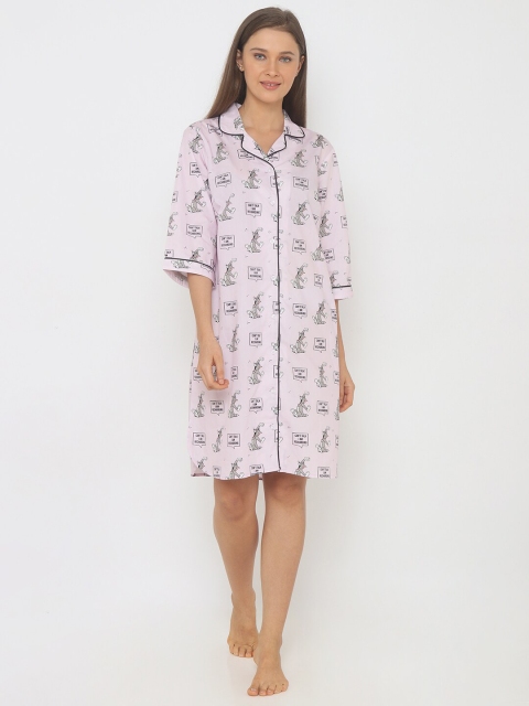Smugglerz Lavender Printed Nightdress