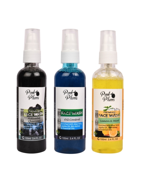 Pink Plums Set of 3 Paraben Free Face Wash - Charcoal + Oil Control + Lemon-100ml each, Black
Pink Plums Set of 3 Paraben Free Face Wash - Charcoal + Oil Control + Lemon-100ml each, Black
