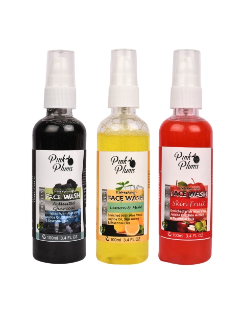 Pink Plums Set Of 3 Paraben Free Charcoal Skin Fruit Lemon & mint Face Wash 300ml, Multi
Pink Plums Set Of 3 Paraben Free Charcoal Skin Fruit Lemon & mint Face Wash 300ml, Multi