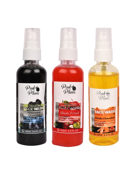 Pink Plums Set Of 3 Paraben Free Charcoal haldi & chandan Skin Fruit Face Wash 300ml, Multi
Pink Plums Set Of 3 Paraben Free Charcoal haldi & chandan Skin Fruit Face Wash 300ml, Multi