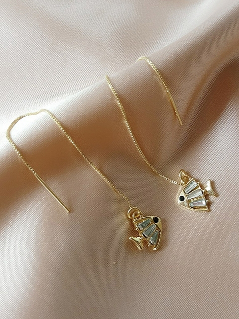 EL REGALO Gold-Toned Animal Shaped Drop Earrings