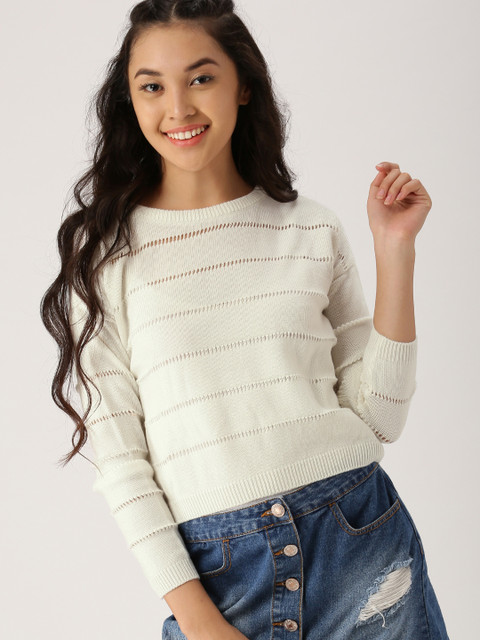 DressBerry Women Off-White Striped Sweater
DressBerry Women Off-White Striped Sweater