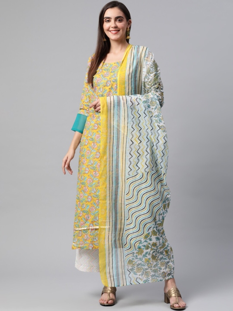 Somras Women Mustard Yellow Embroidered Layered Pure Cotton Kurti with Trousers & With Dupatta
Somras Women Mustard Yellow Embroidered Layered Pure Cotton Kurti with Trousers & With Dupatta
