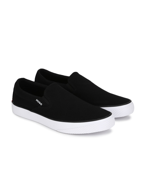 HUGO Men Black Slip-On Sneakers