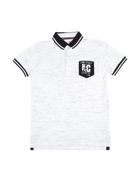 Gini and Jony Boys White & Black Polo Collar T-shirt