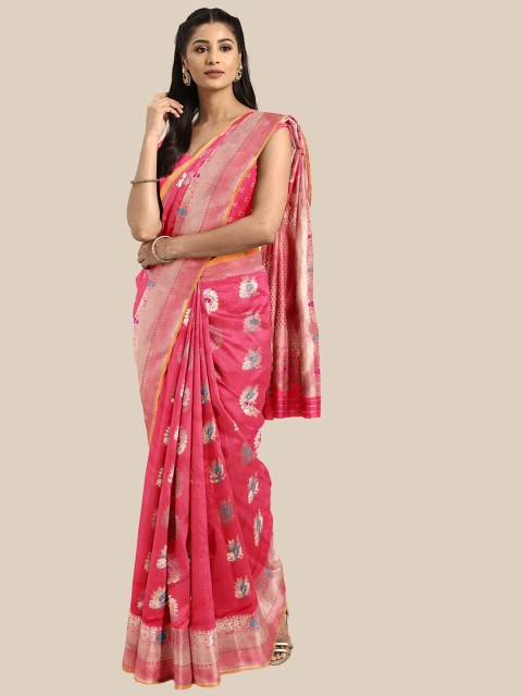 Saree Swarg Pink & Gold-Toned Woven Design Zari Silk Blend Banarasi Sarees
Saree Swarg Pink & Gold-Toned Woven Design Zari Silk Blend Banarasi Sarees