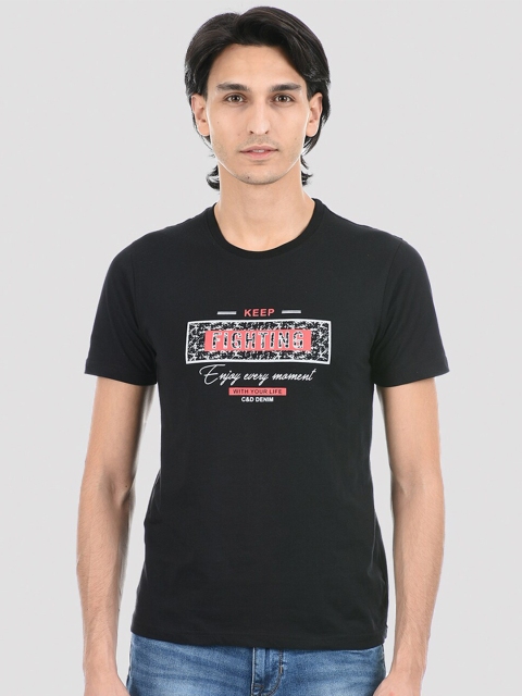 Cloak & Decker by Monte Carlo Men Black Typography Printed T-shirt