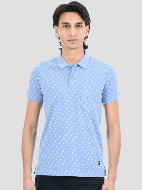 Cloak & Decker by Monte Carlo Men's Blue Polo Collar T-shirt