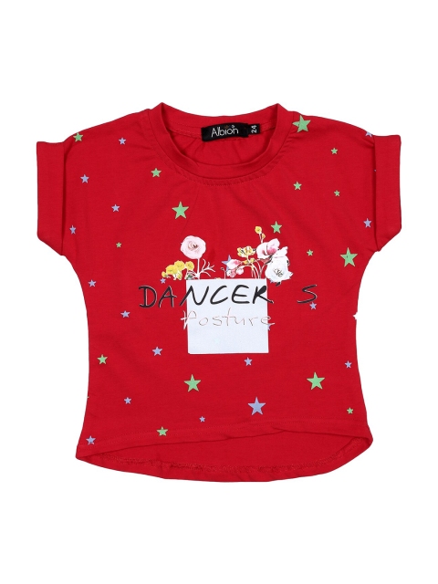 Albion Girls Red Print Top