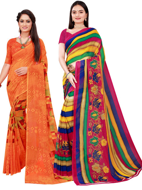 KALINI Orange & Yellow Pure Georgette Saree
KALINI Orange & Yellow Pure Georgette Saree