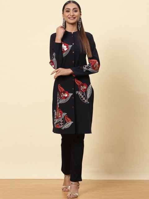 Lakshita Women Blue Floral Dyed Kurta
