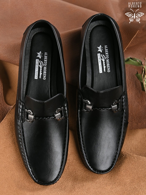 ALBERTO MORENO Men Black Casual Loafers