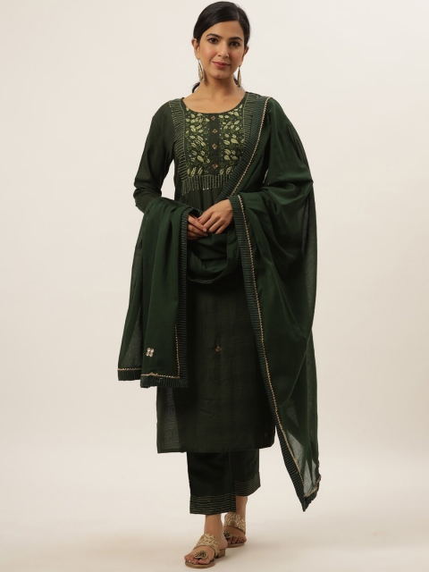 DIVYANK Women Teal Floral Embroidered Thread Work Kurta with Trousers & With Dupatta
DIVYANK Women Teal Floral Embroidered Thread Work Kurta with Trousers & With Dupatta